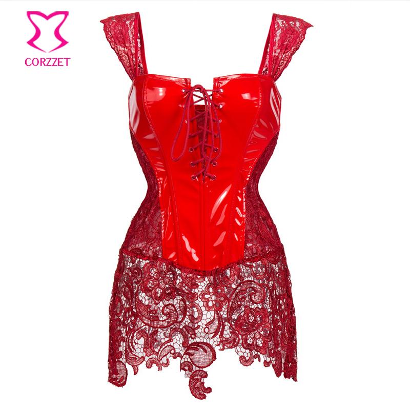 21651# Black/Red Gothic Armor Corset Bustier Leather Strappy Halter  Tops-Steampunk Corsets & Bustiers Guangzhou Lingerie Manufacturer Wholesaler